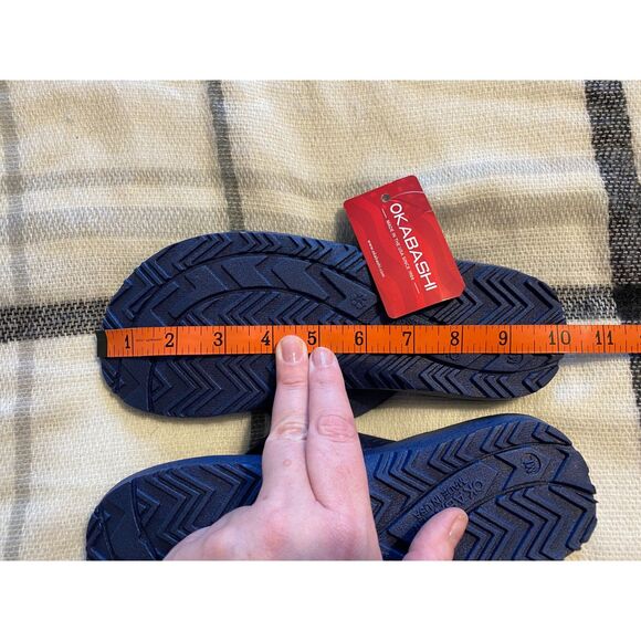 Okabashi Men's Surf Flip Flops NWT Navy Size ML (Men 6-7) - Picture 8 of 9